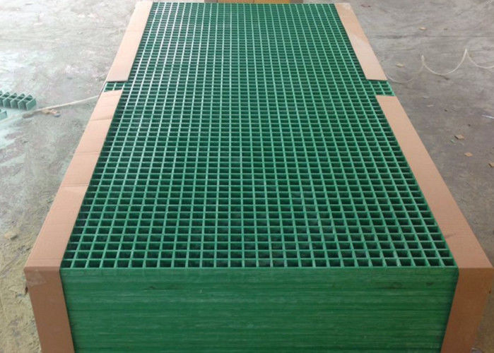 Green Fiberglass Grating Panels , Plastic Walkway Grating