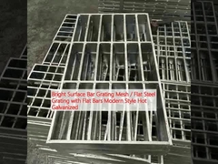 Bright Surface Bar Grating Mesh / Flat Steel Grating with Flat Bars Modern Style Hot Galvanized