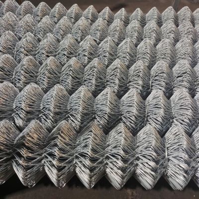 Mesh 120*120mm Commercial Chain Link Fence Silver Metal Panels Round Post