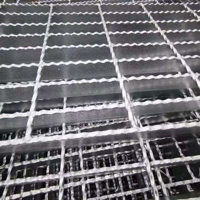 A steel grating that acts as a floor in a building and decorates the environment