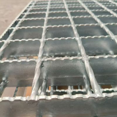 A steel grating that acts as a floor in a building and decorates the environment