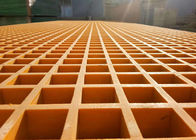 Orange Fiberglass Grating Panels / Fiberglass Walkway Grating Plastic Material