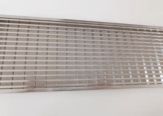 SS304 Steel Flooring Grating Press-Locked Trench Cover Size 20*4mm  And 600mm Width