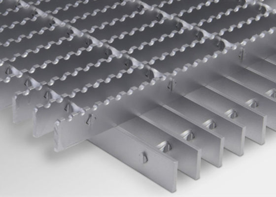 5032-H32 Aluminum Press-Locked Grating With Plain Or Serrated Walkway Grating On Platform