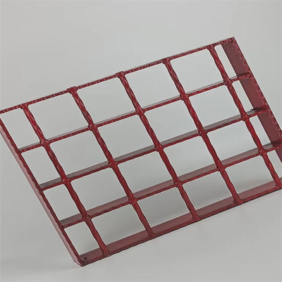 Serrated Style Bar Industrial Steel Grating Walkway Platform Red Spray Paint