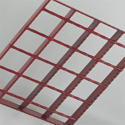 Metal Red Spray Paint Industrial Steel Grating Anti Slip Serrated Bar Safety Walkway