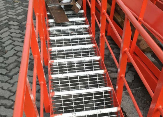 Expanded Steel Stair Treads Grating , Galvanized Bar Grating Stair Treads
