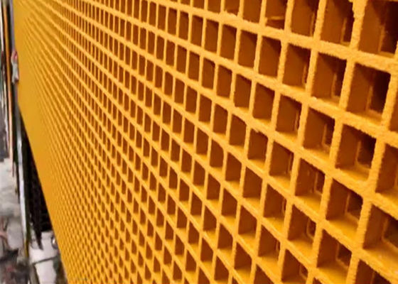 ABS Yellow Fibergrate Molded Grating 38mm*38mm Durable Appearance