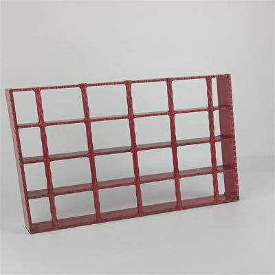 Serrated Style Bar Industrial Steel Grating Walkway Platform Red Spray Paint